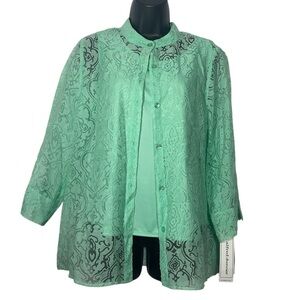 Alfred Dunner Burnout Blouse and Tank Set Size 10 NEW